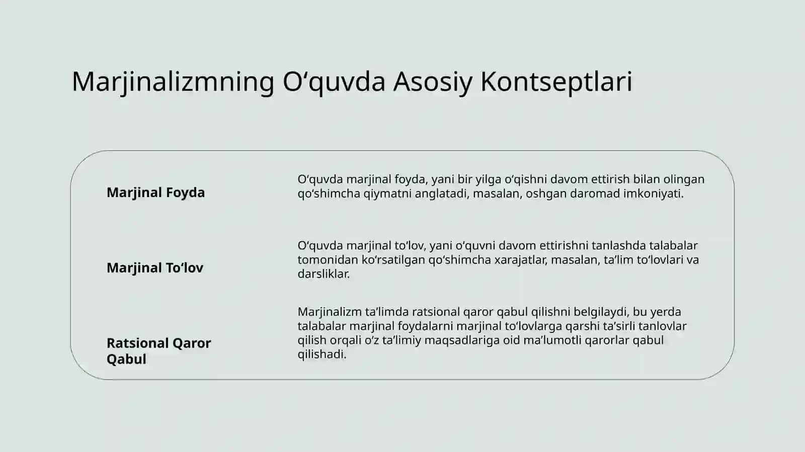 Marjinalizm taʼlimoti. neoklassik iqtisodiy maktablar 3