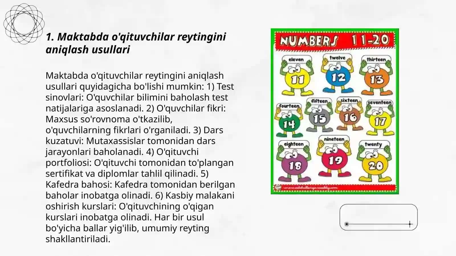 Maktabda o'qituvchilar reytingini yurishni shaffof tizimini yoʻlga qoʻyish 3