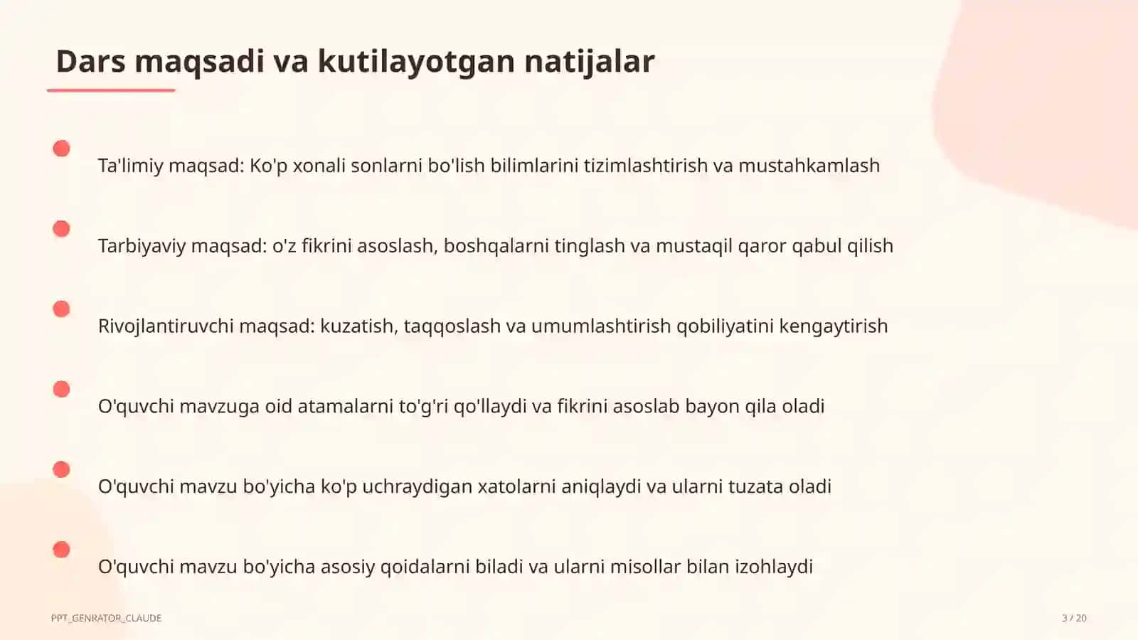Ko'p xonali sonlarni bo'lish (4-sinf) 3