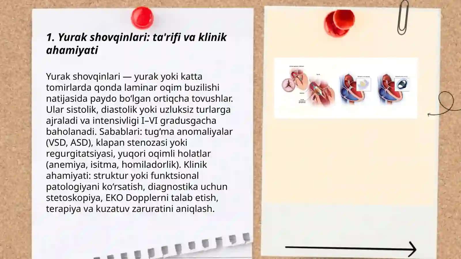 Yurak shovqinlari. Pulsni tekshirish. Pulsni xususiyatlari. Arterial bosim va uni o’lchash qoidalari. Gipertoniya va gipotoniya haqida tushuncha. Diagnostik ahamiyati va tekshirish usullari 3