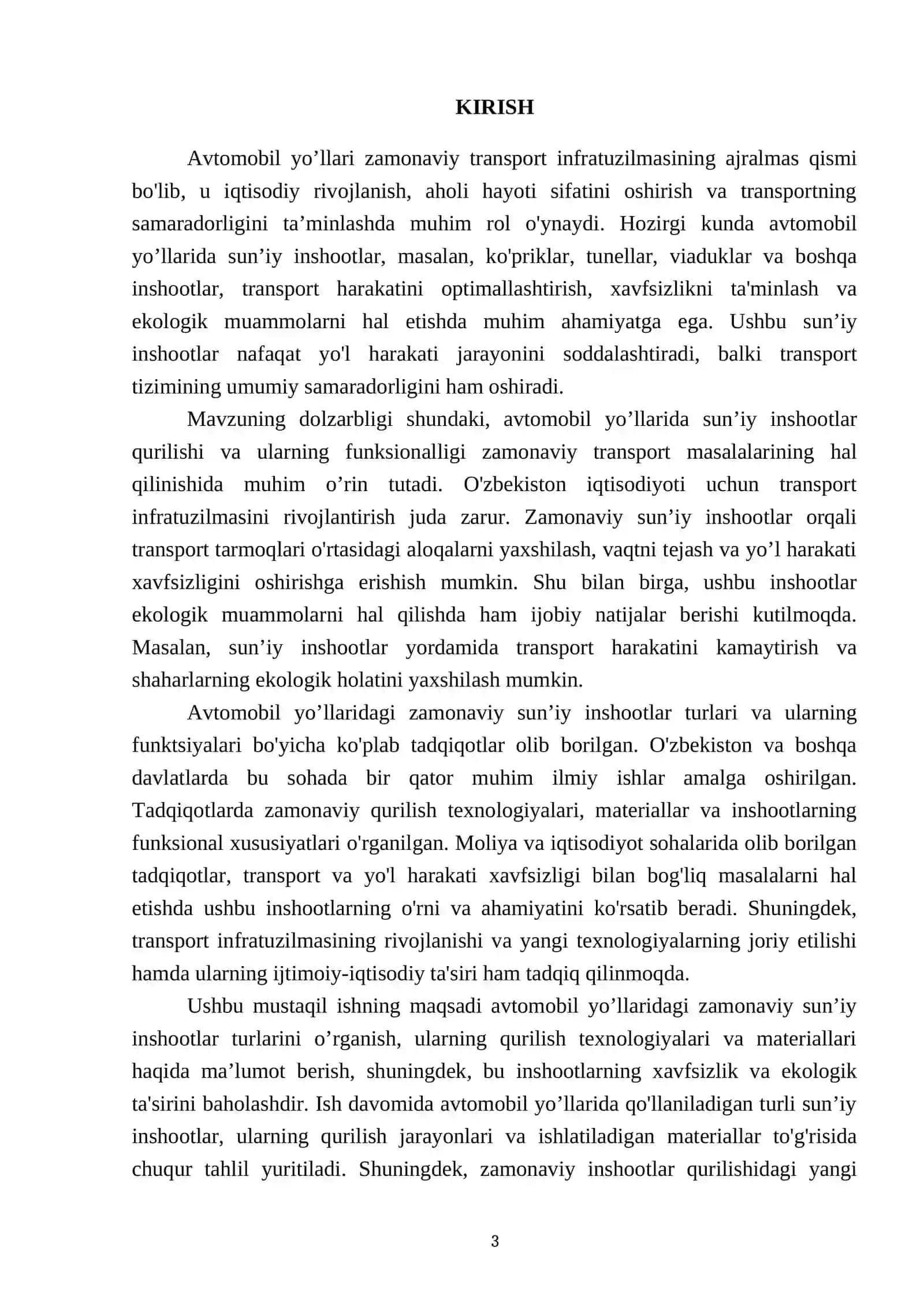 Avtomobil yo’llaridagi zamonaviy sun’iy inshootlar turlari 3