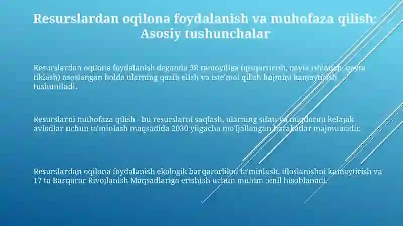Resurslardan oqilona foydalanish va muhofazasi 3