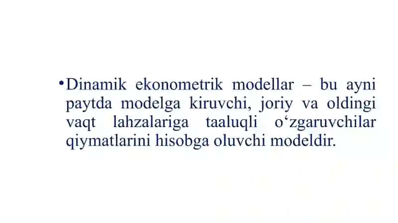 Dinamik ekonometrik modellar 3