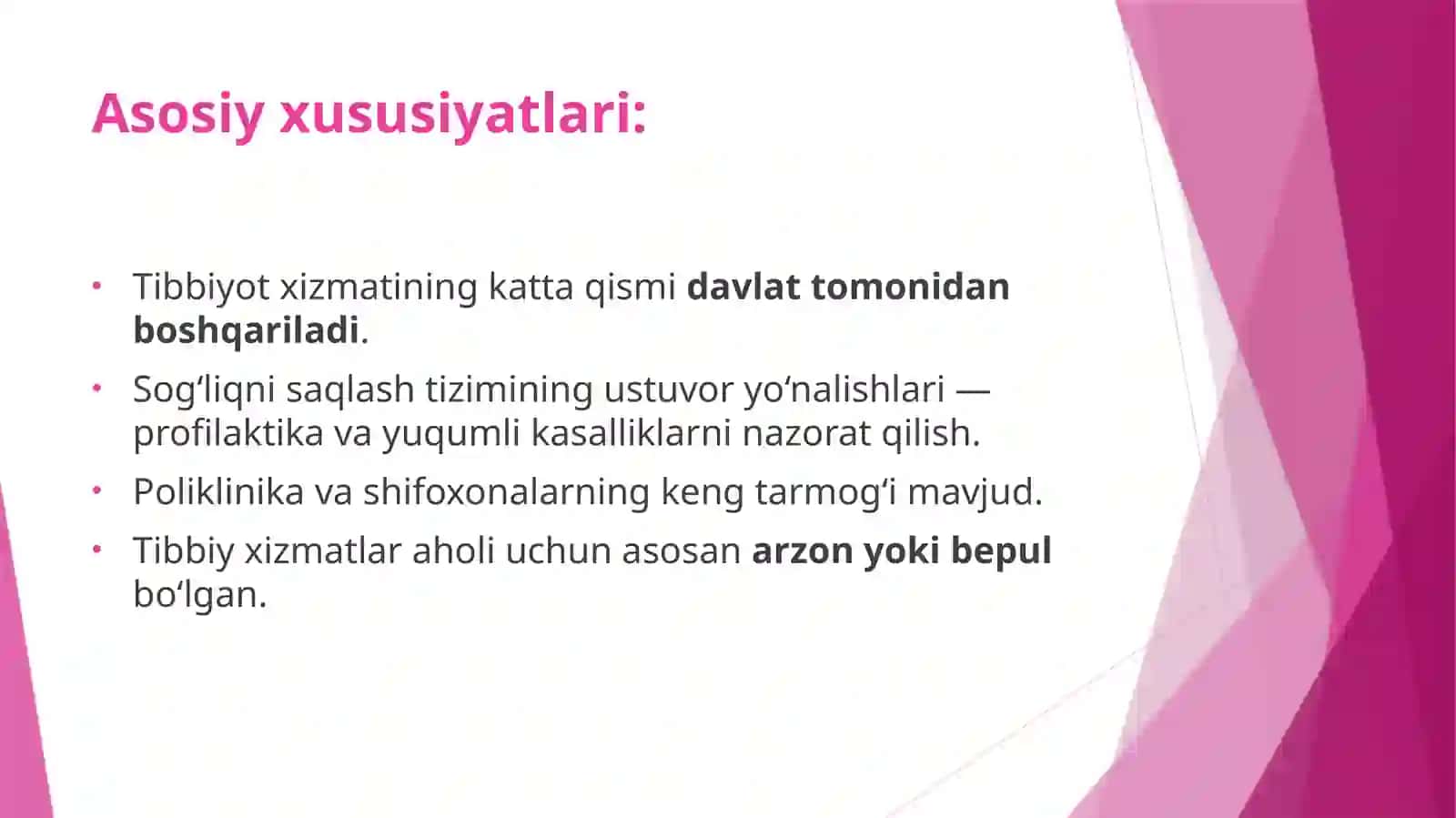 MNDQ davlatlarining Sogʻliqni saqlash tizimining oʻziga xosligi 3