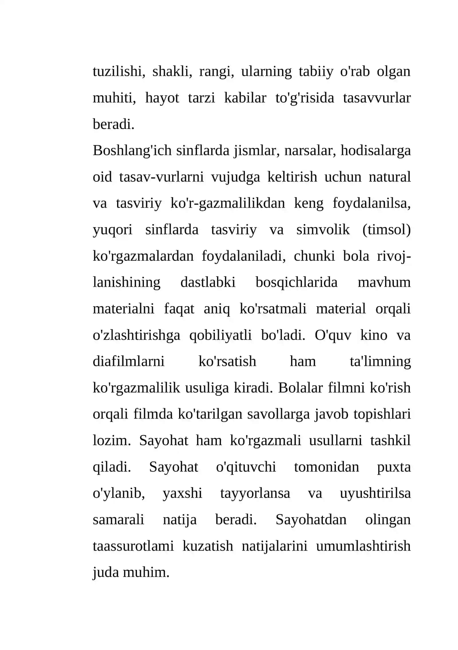 Tabiatshunoslikni o'qitishning ko'rgazmali uslubi 3