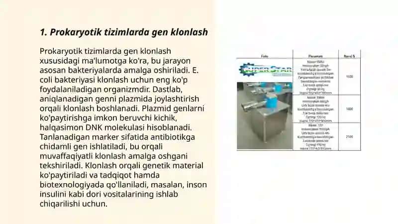 Prokaryotik tizimlar yordamida rekombinat oqsillarni ishlab chiqarish 3