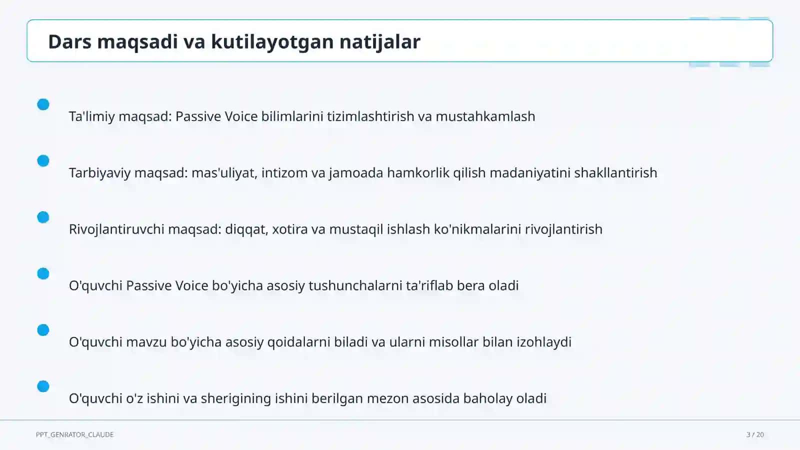 Passive Voice (9-sinf) 3