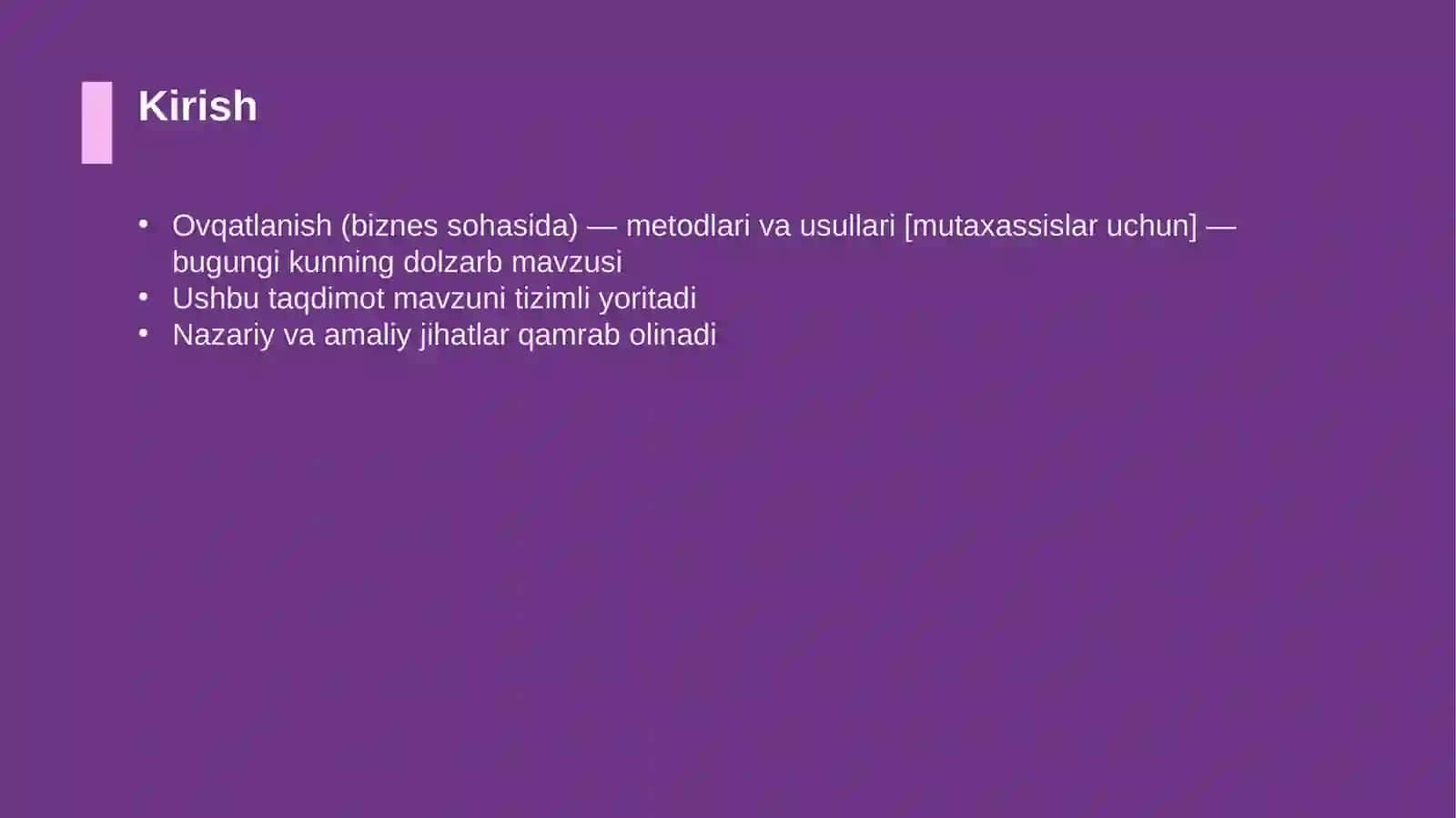 Ovqatlanish (biznes sohasida) — metodlari va usullari [mutaxassislar uchun] 3