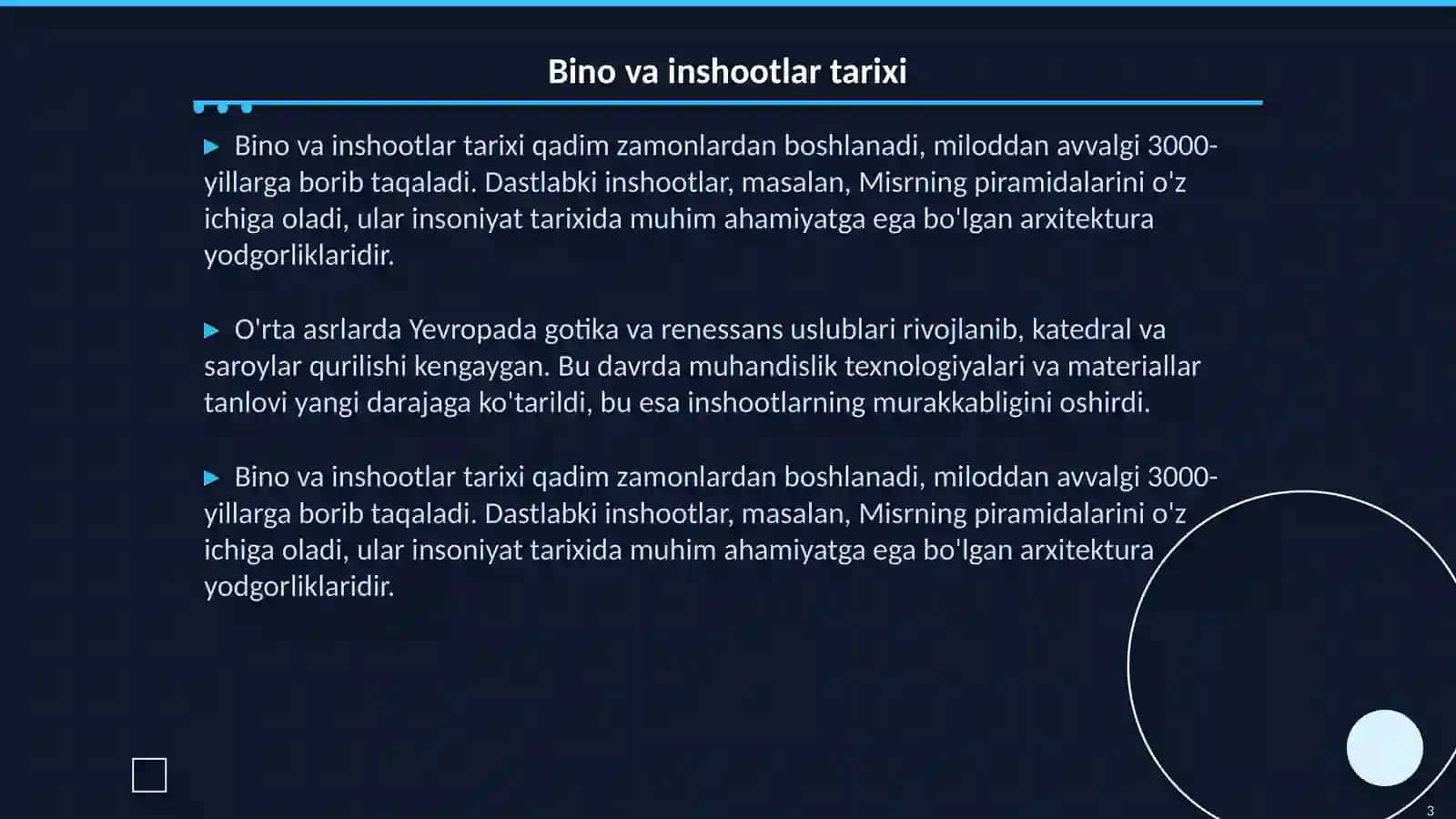 Bino va inshootlar tarixi 3