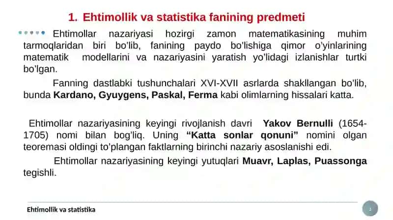 Ehtimollarvastatistika 3
