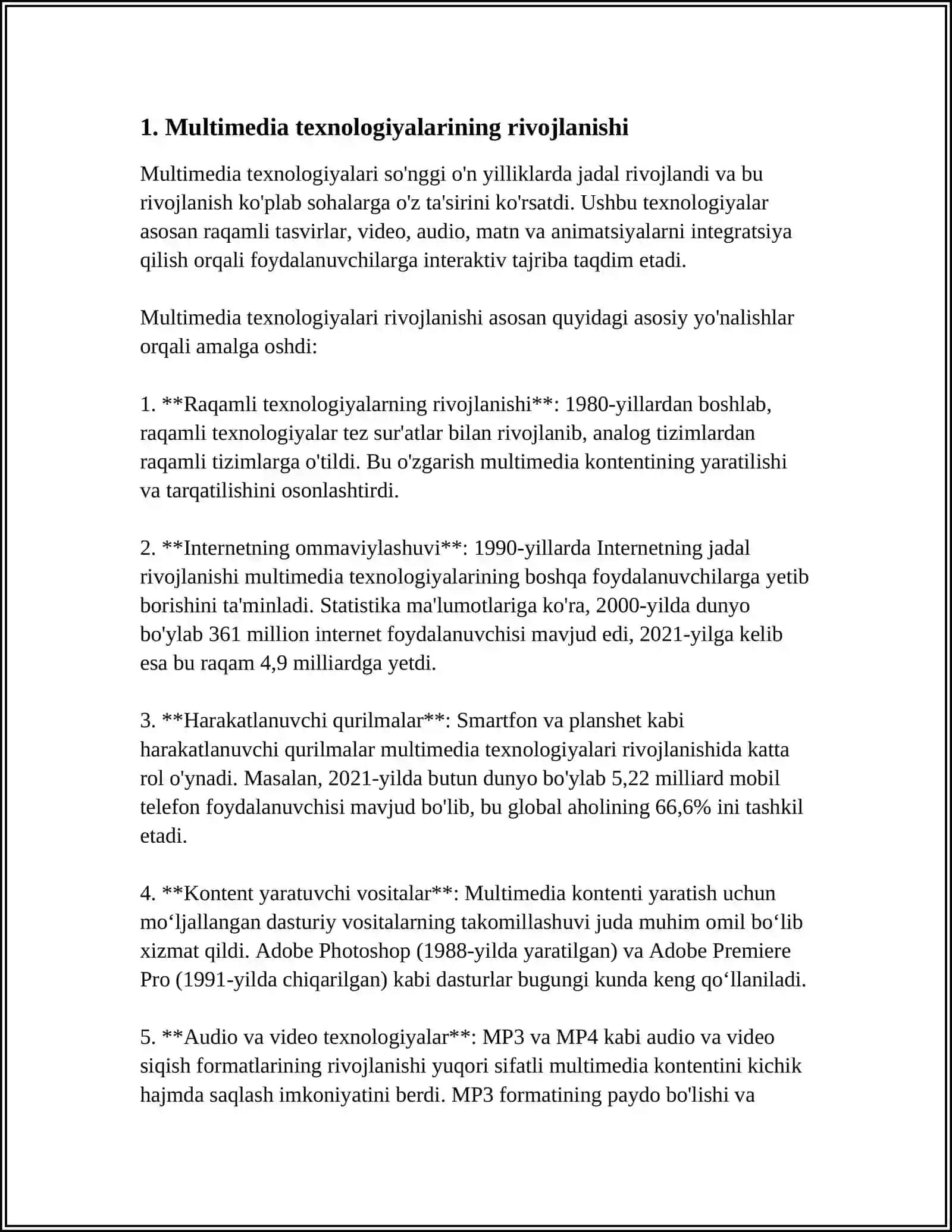 MULTIMEDIA TEXNOLOGIYALARI APPARAT VOSITALARI 3
