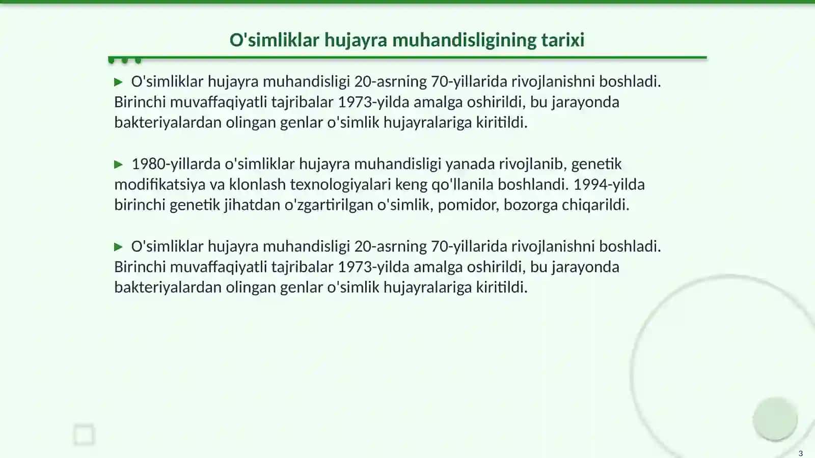O'simliklar hujayra muhandisligi 3