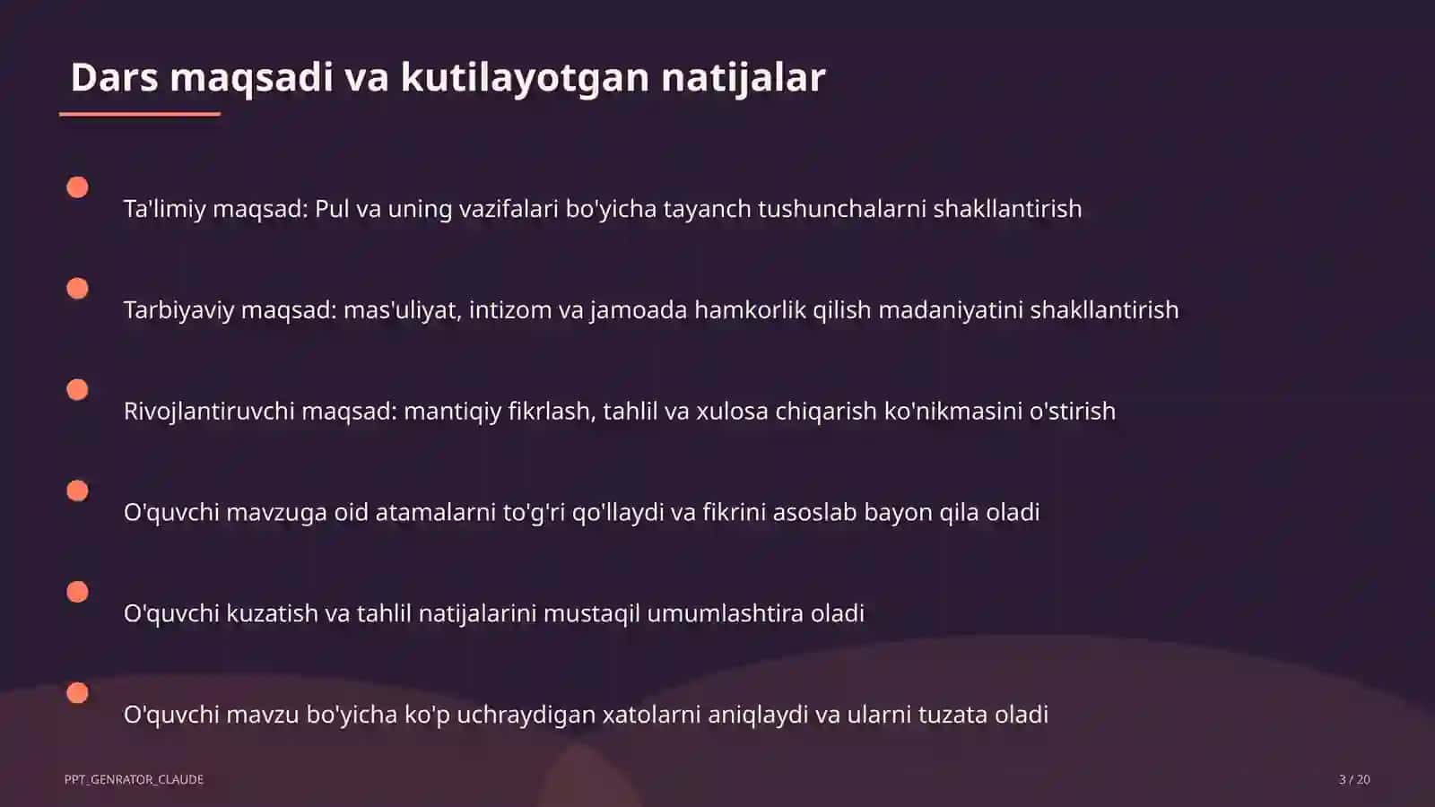 Pul va uning vazifalari (9-sinf) 3