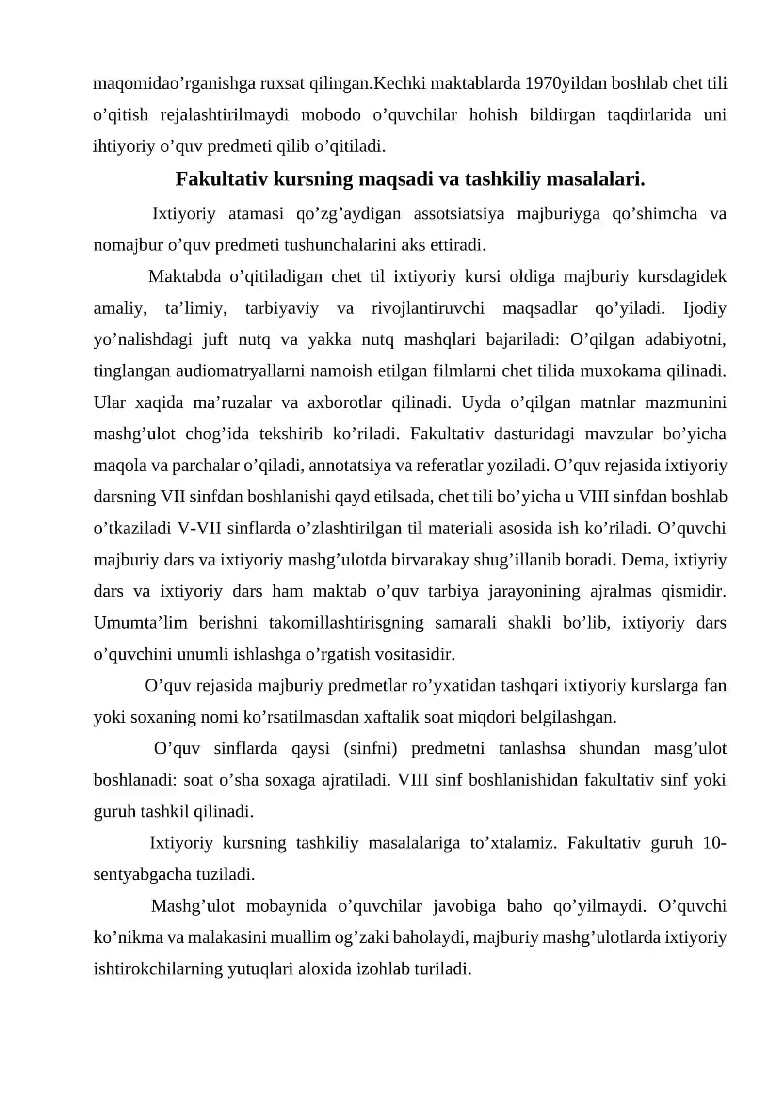 Chet tili o'rganishda fakultativ va to'garak ishlarining ahamiyati 3