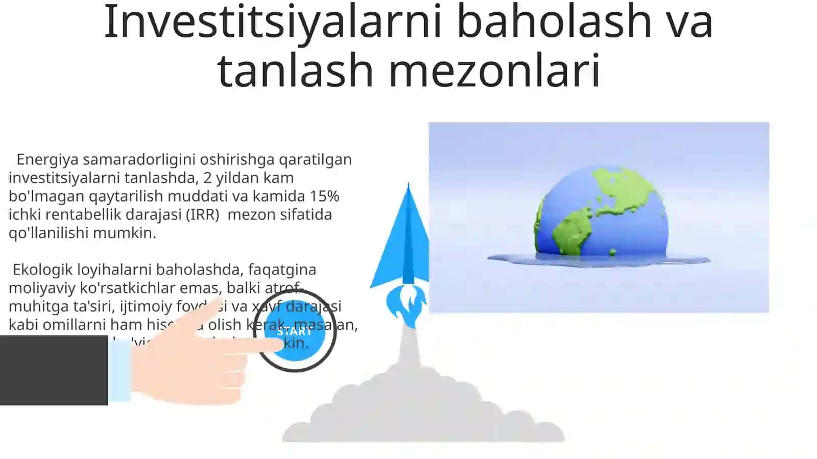 Atrof-muhitni muhofaza qilish uchun sarmoya sarfini hisoblash 3