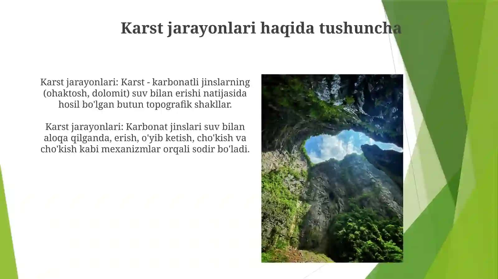 KarstJarayonlarVaKarstRelyefigaTarifBerish 3
