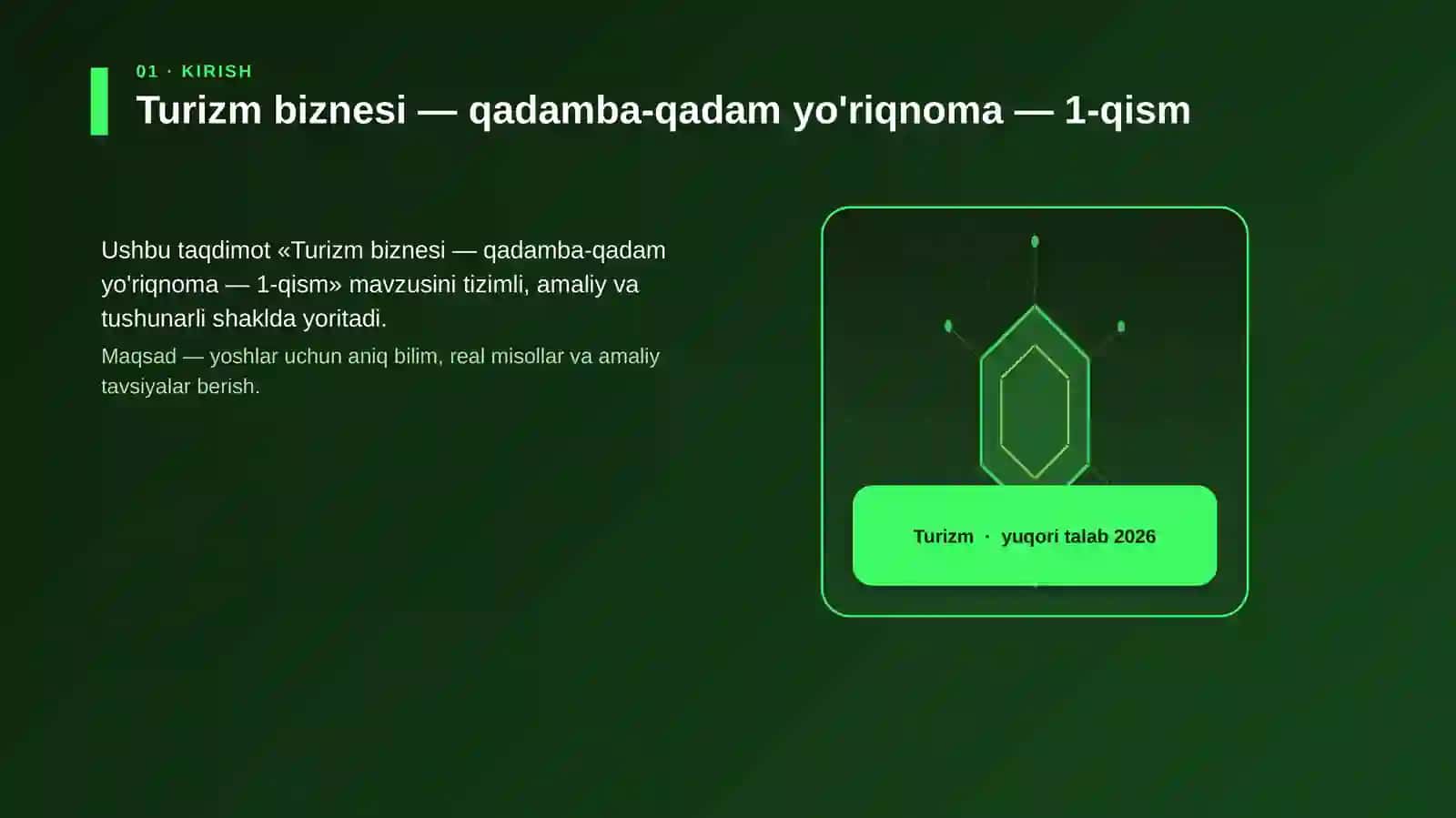 Turizm biznesi — qadamba-qadam yo'riqnoma — 1-qism 3