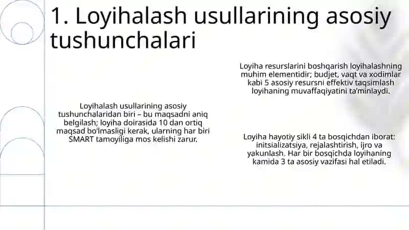 Loyihalash usullari 3