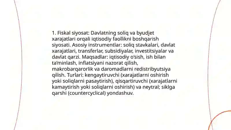 Davlatning iqtisodiy siyosatining turlari 3