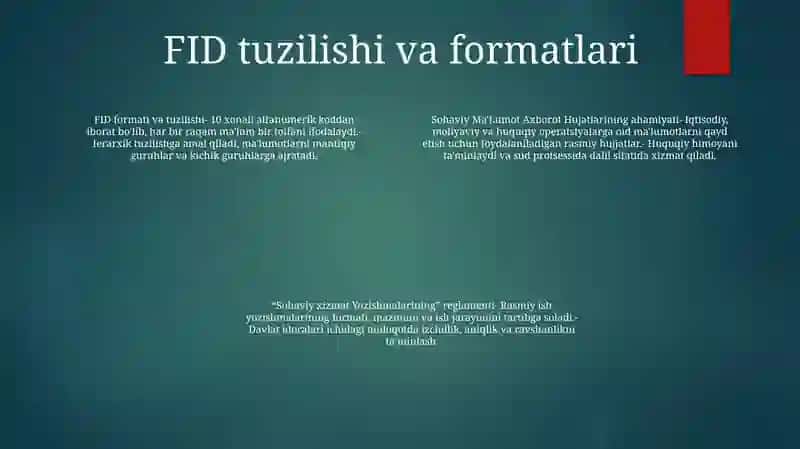 Sohaviy Ma'Lumot Axborot Hujatlari Va Sohaviy Xizmat Yozishmalarning 3