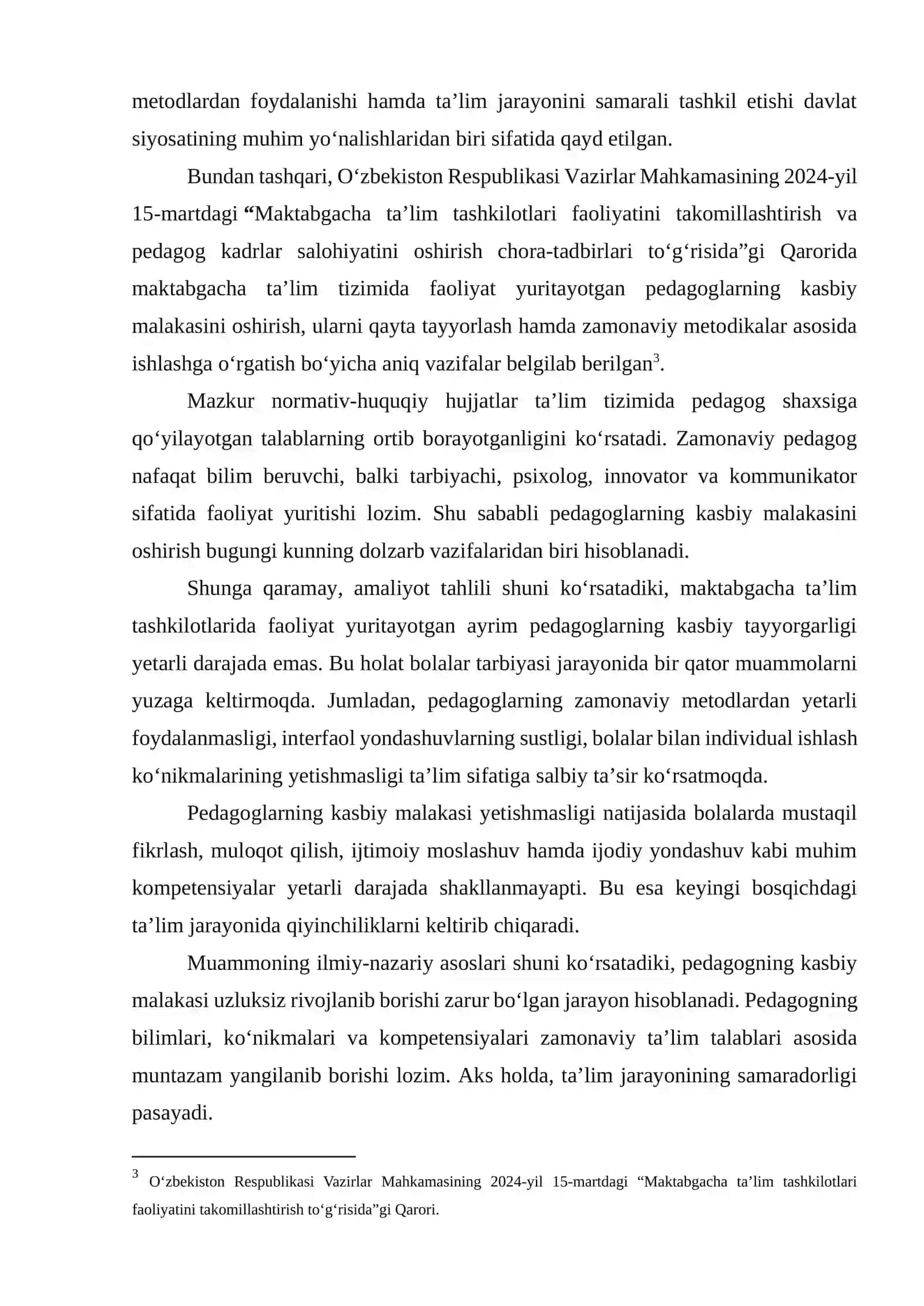 Bolalar tarbiyasida pedagoglarning kasbiy malakasining yetishmasligi muammosi 3