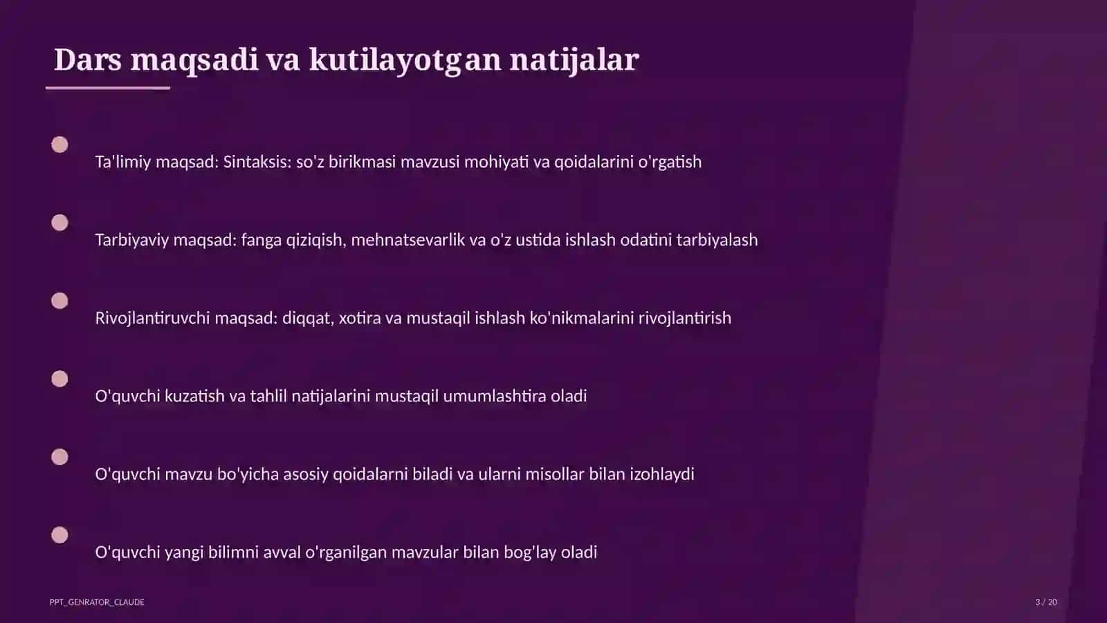 Sintaksis: so'z birikmasi (8-sinf) 3