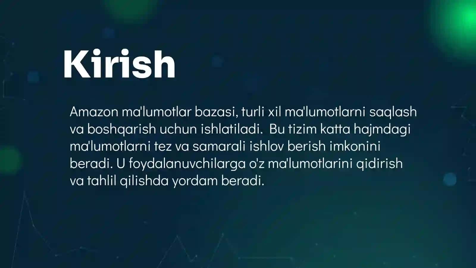 Amazon ma'lumotlar bazasi 3