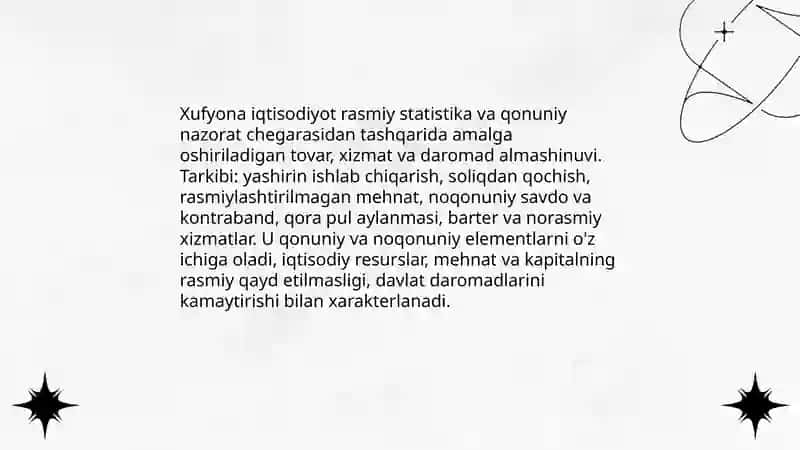 Xufyona iqtisodiyotning tarkibi sabablari va oqibatlari 3