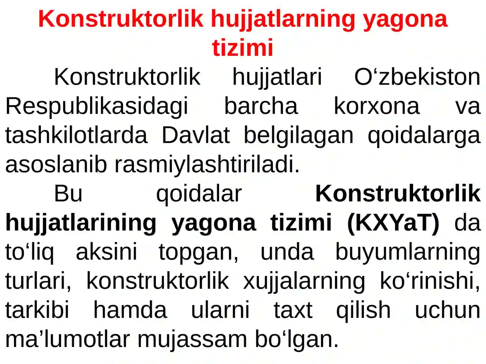Muhandislik chizmachiligi kursi. Konstruktorlik hujjatlari. Standartlar. Standartlashtirish – Fan va texnika rivojlanishining asosiy omillaridan biri 3