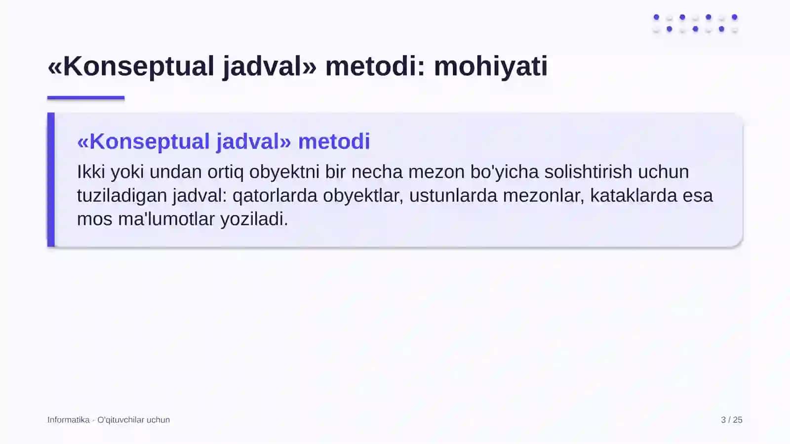 informatika darslarida konseptual jadval metodidan foydalanish 4796 3