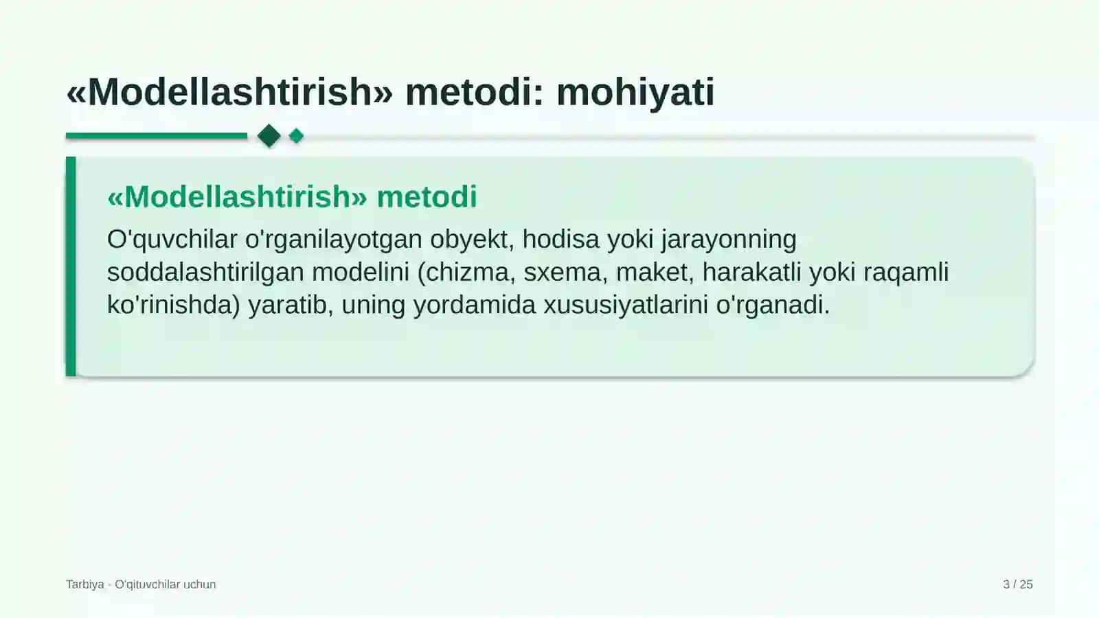 tarbiya darslarida modellashtirish metodidan foydalanish 8547 3