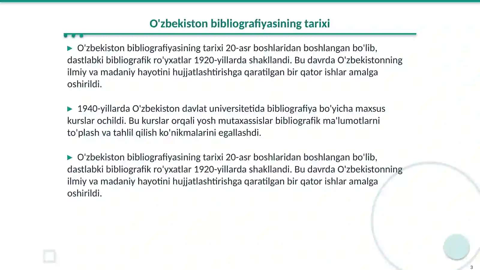 O'zbekistonning yirik biblograflari haqida bibliografik axborot 3