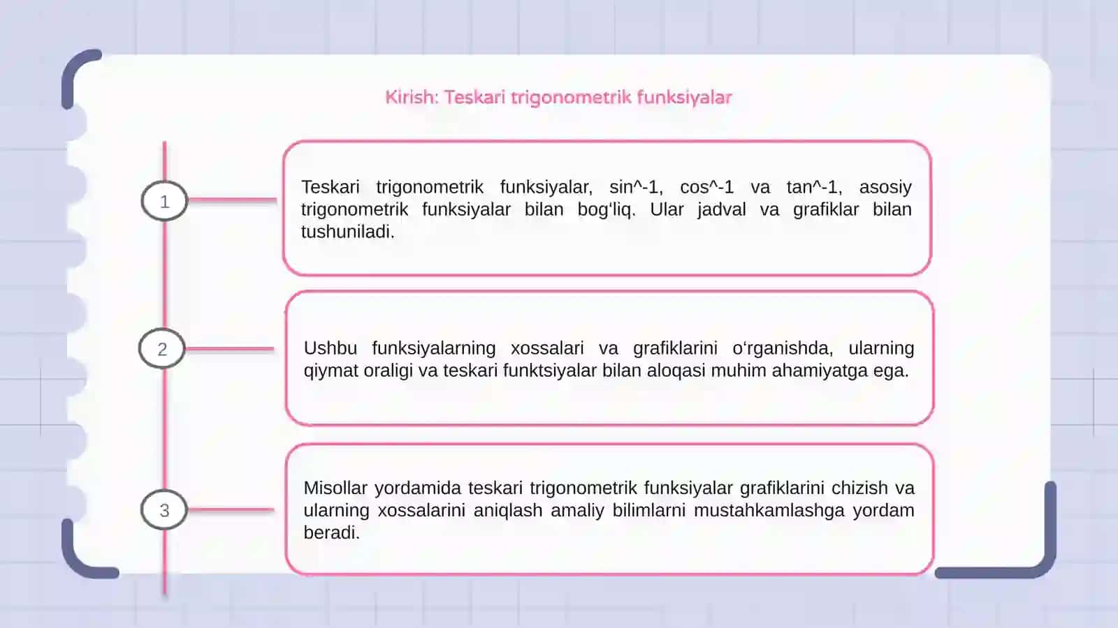 Teskari trigonometrik funksiyalar 3