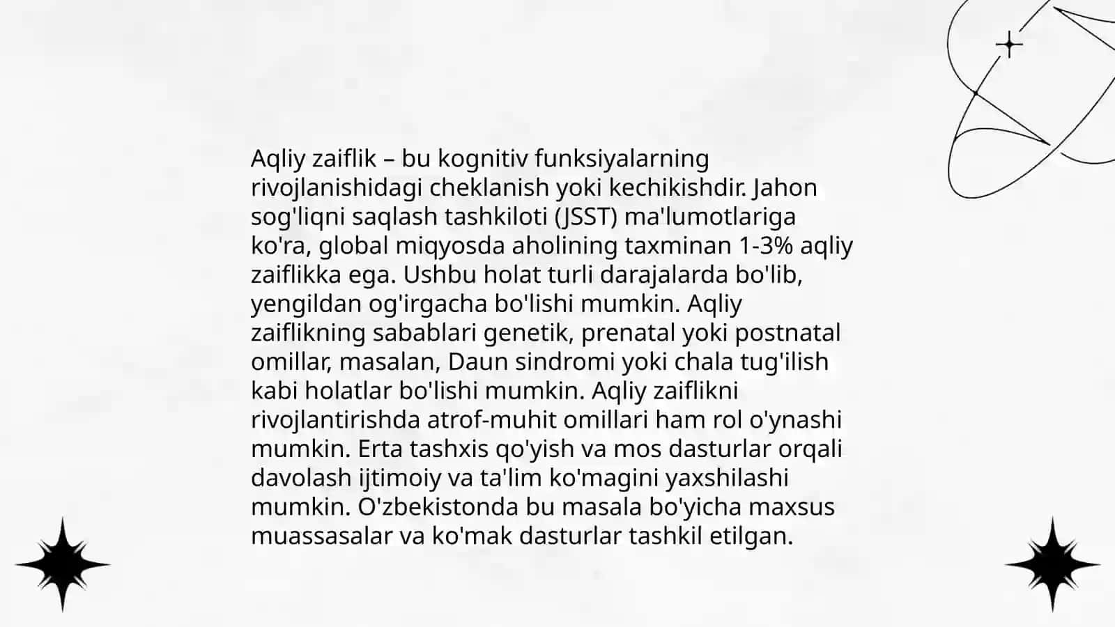 Aqliy zaiflikning 3 ta darajalari 3