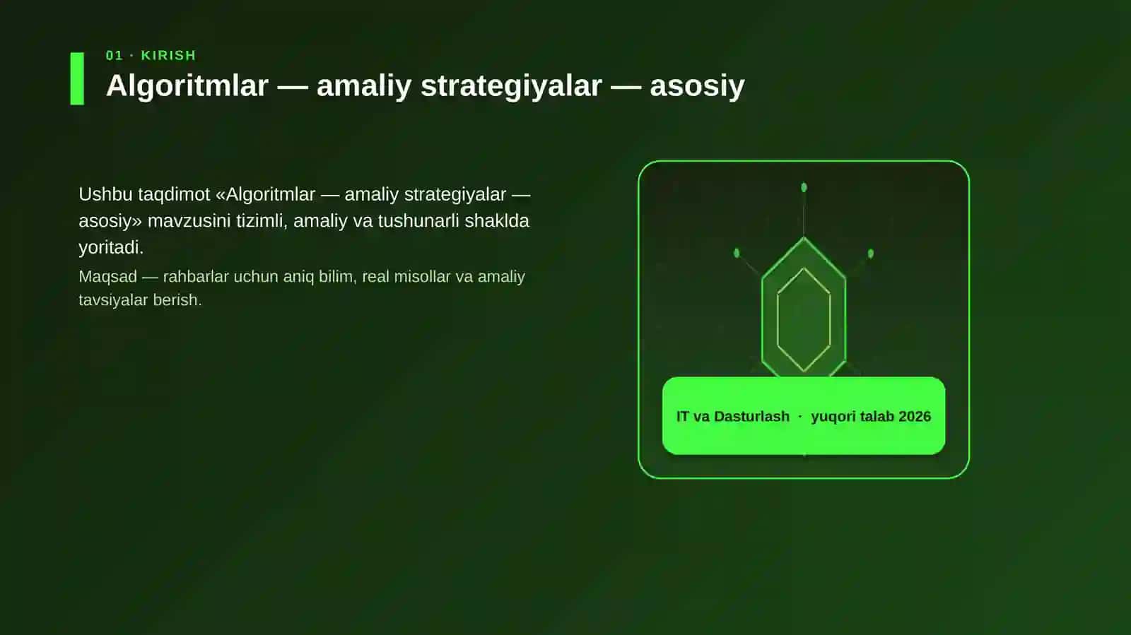Algoritmlar — amaliy strategiyalar — asosiy 3