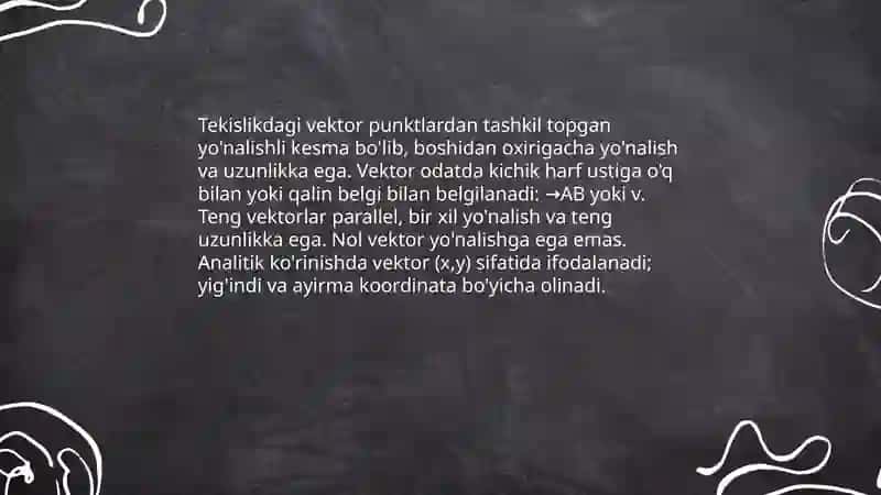 Tekislikda vektorlar va ular ustida amallar 3