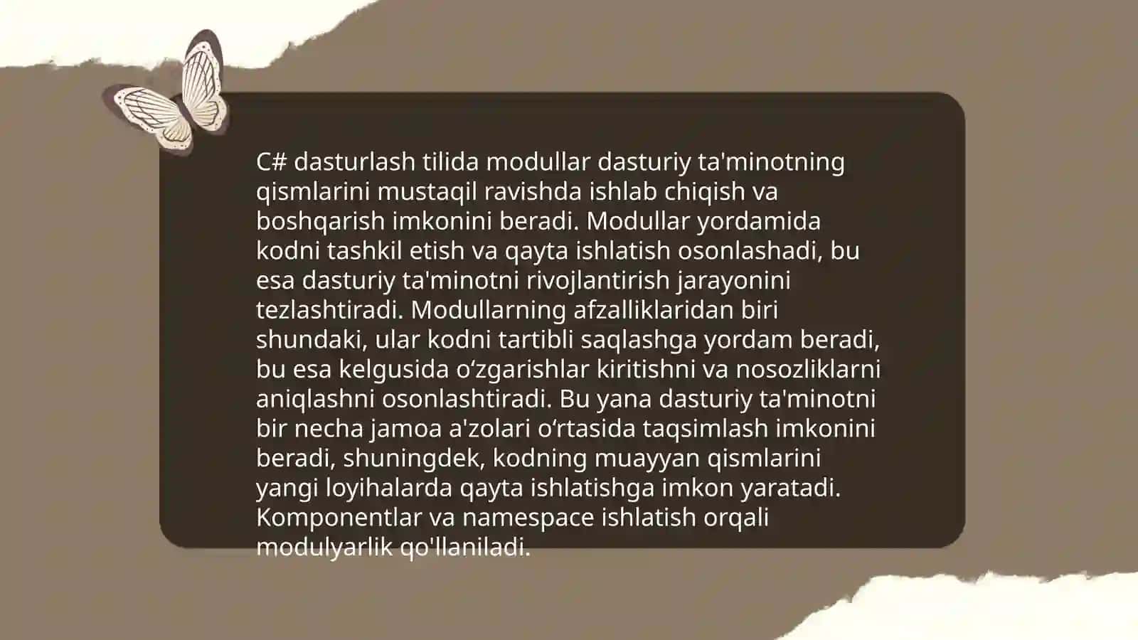 C# va bishqa tillarda (Pascal, C++) modulli dasturlar 3
