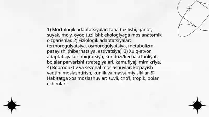 Hayvonot olamining yashash tarzi, ko'payishi, tarqalishi va turlar haqidagi bilimlarni o'zlashtirish va tahlil qilish 3