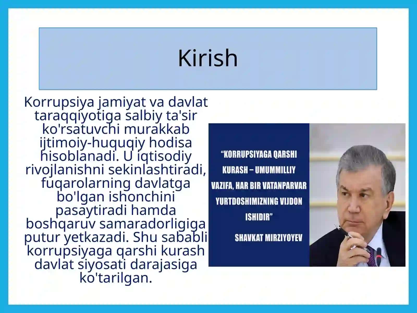 Korrupsiyaga qarshi kurash borasida o'zbekiston respublikasi davlat siyosatining asosiy yo'nalishlari 3