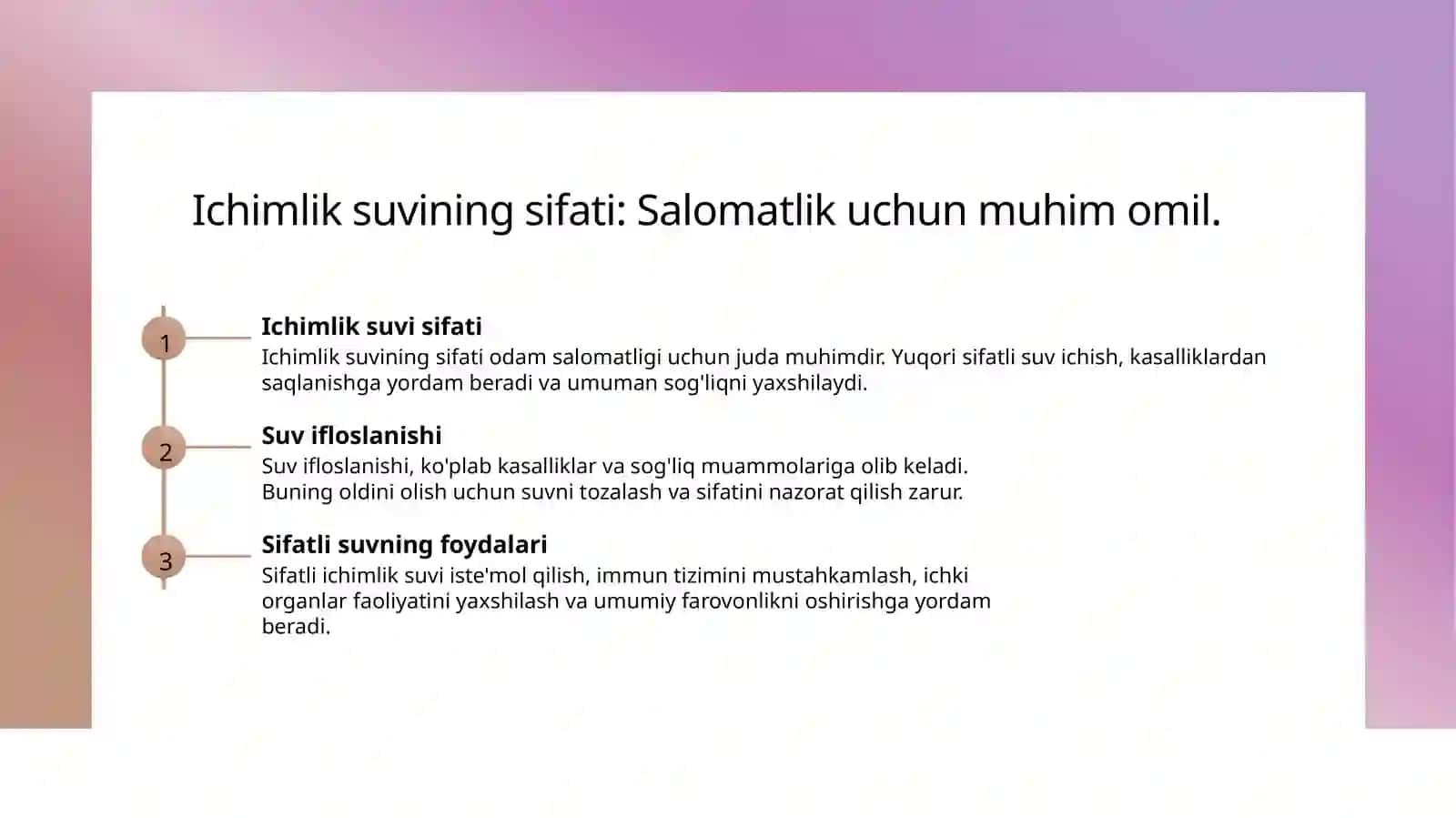 Ichimlik suvinining sifati va ahamiyati 3