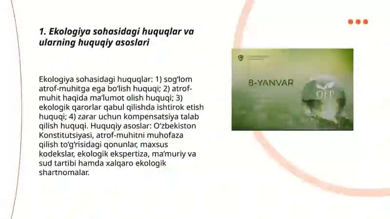 Ekologiya sohasidagi huquqlar 3