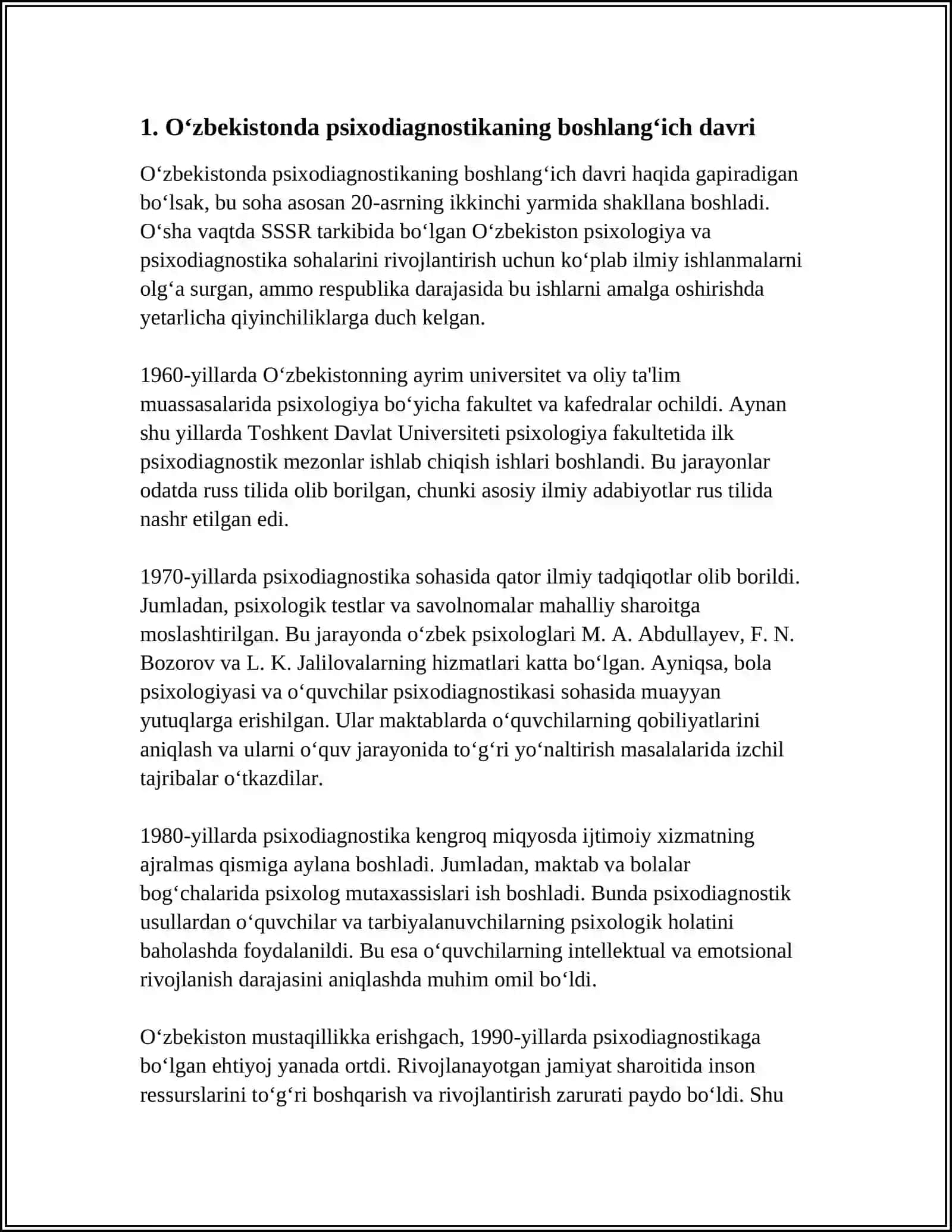 OʻZBEKISTONDA PISXODIAGNOSTIKANING RIVOJLANISH TARIXI 3