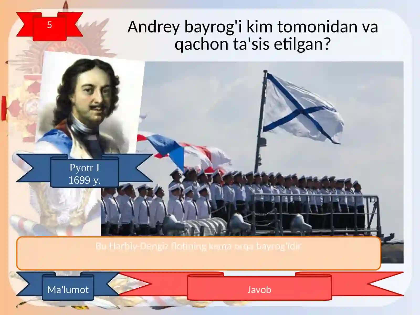 Tarix - Rossiya tarixi bo'yicha Mo'jizalar maydoni viktorinasi 3