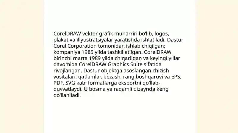 CorelDRAW dasturi va uning ishlash Prinsipi 3