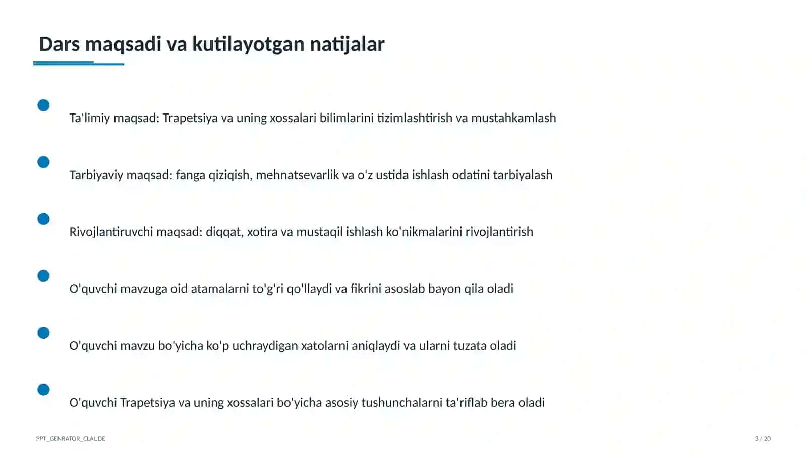 Trapetsiya va uning xossalari (8-sinf) 3