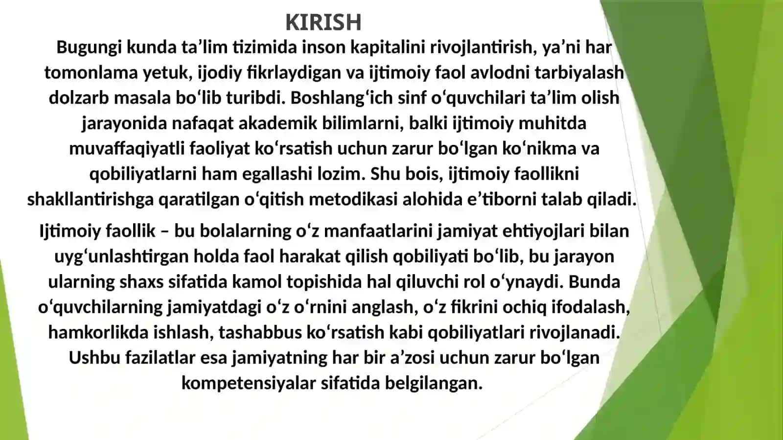 Boshlangʻich sinf oʻquvchilarining ijtimoiy faollik koʻnikmasini tarkib toptirish metodikasi 3