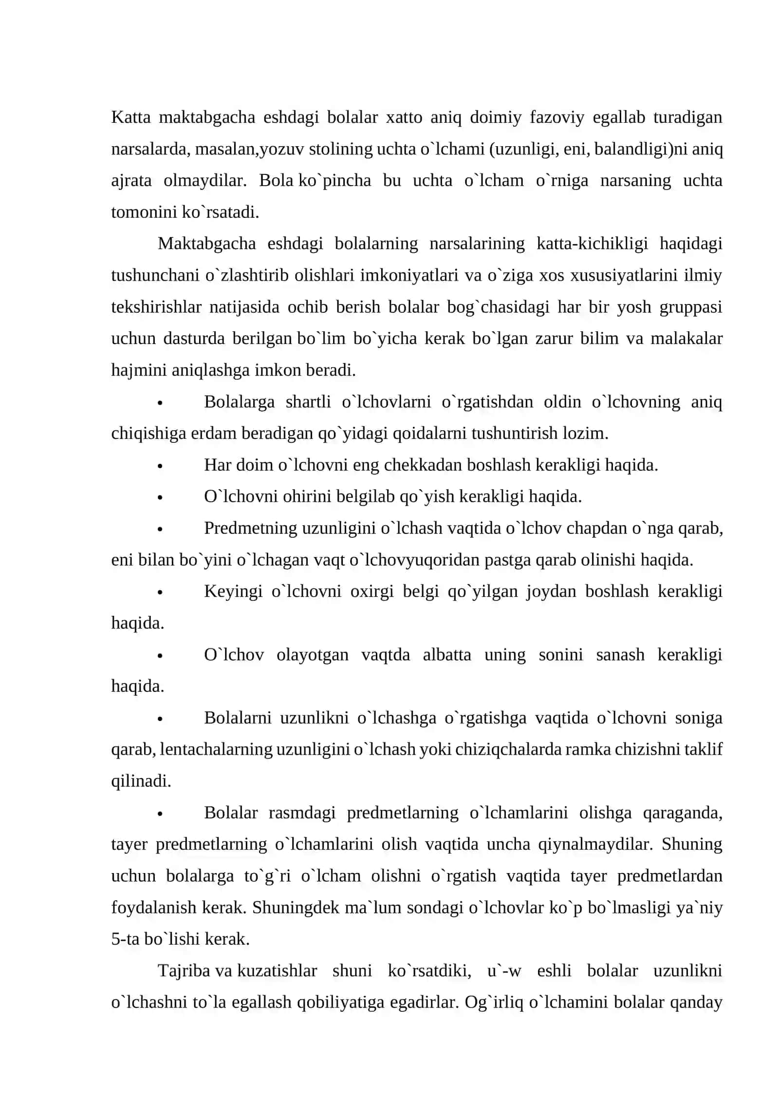 BOLALARNING SHARTLI O’LCHOVLAR YORDAMIDA TURLI O’CHAMLARNI O’LCHASH HAQIDAGI TASAVVURLARNI SHAKILLANTIRISH 3