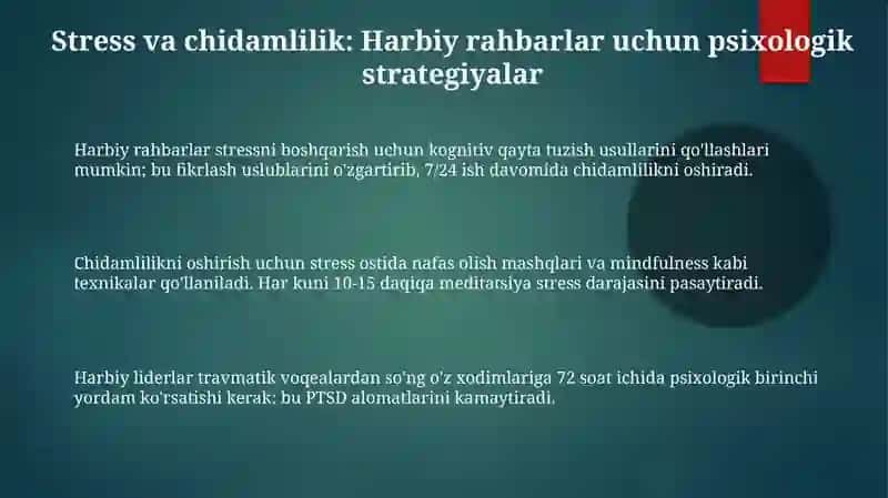 Harbiy rahbar va ofitserlar faoliyatida psixologik bilimlarning o‘rni 3