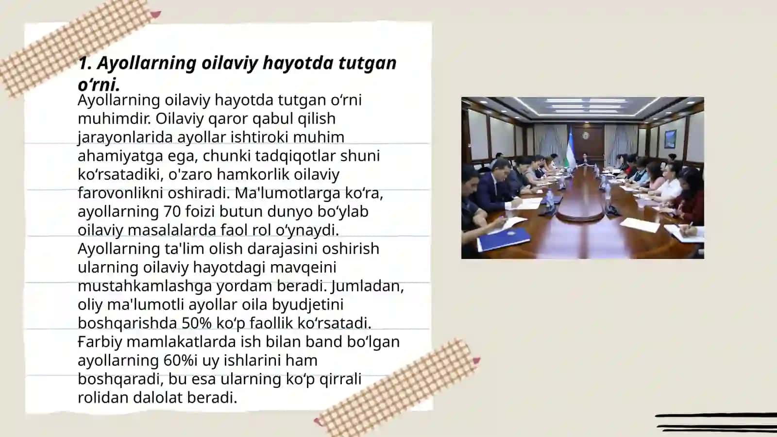 Ayollarning jamiyat hayotida tutgan o'rni va roli 3