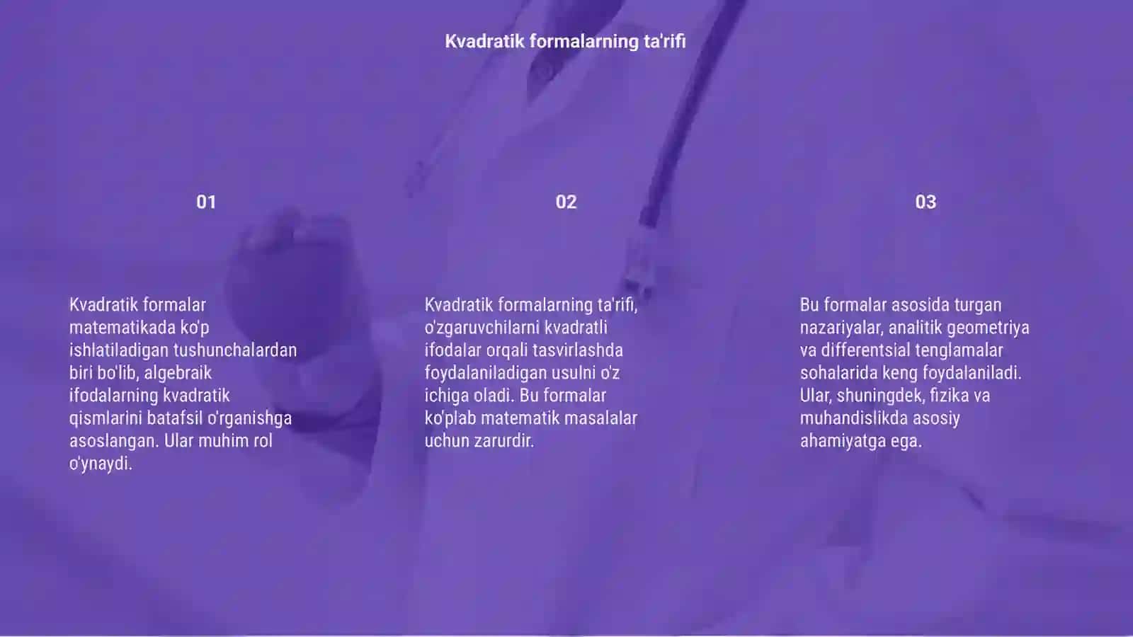 Kvadratik formalarning ta'rifi 3
